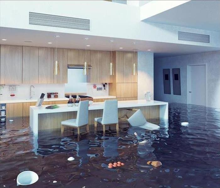 Home flooded underwater after storm damage
