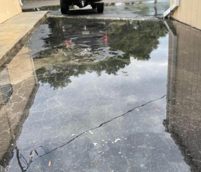 Flooded Commercial Courtyard